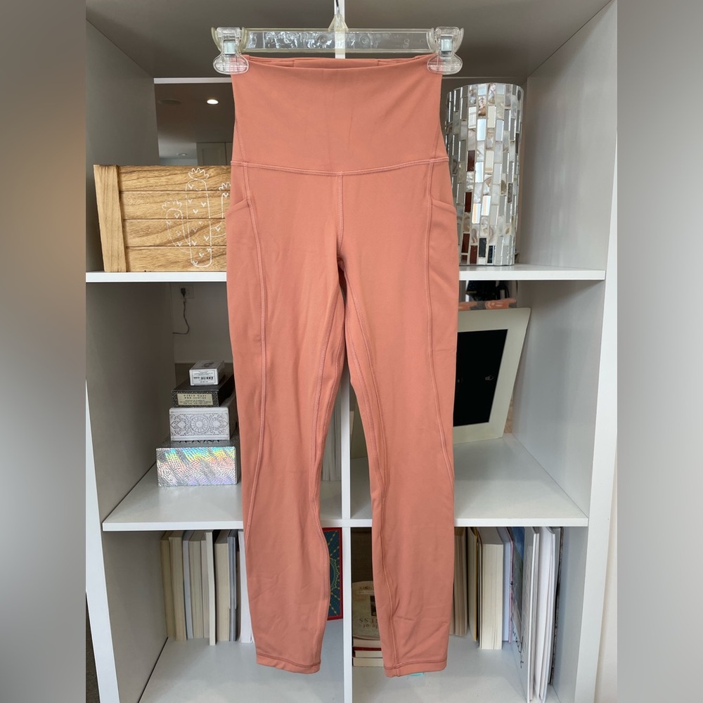 Lululemon Align Double Lined Leggings with side pocket in dusky pink